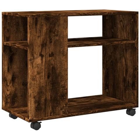 Tavolino Con Ruote Rovere Fumo 70x35x60 Cm In Truciolato - Foto 2