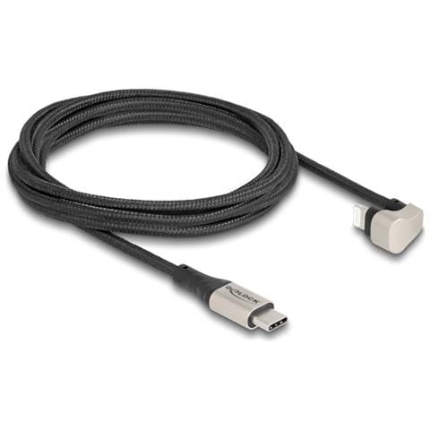 Cavo dati e cavo di ricarica USB Type-C per Lightning per iPhone e iPad angolata a 180° 2 m MFi - Foto 2