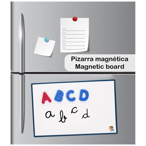 Lavagna Magnetica Con Lettere, 2 Pennarelli E Una Gomma. Include 3 Lettere Minuscole 1 Lettera Maiuscola Per Ogni Lettera Dell'alfabeto. - Foto 5