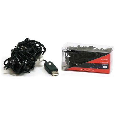 Luces Micro 100l Led Colore Con Cavo Usb Verde Interno 7.95m (24) - Foto 2