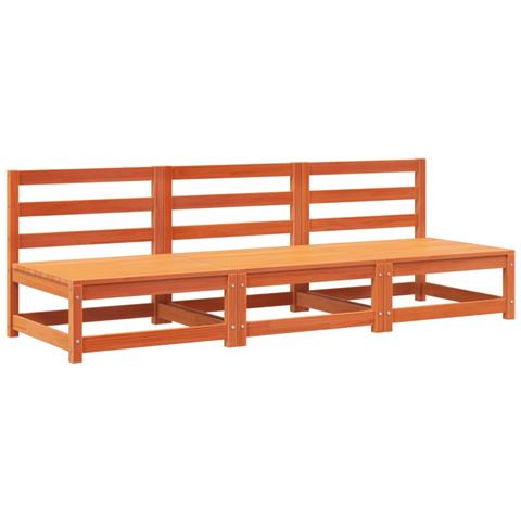 Lusso Casadino - Divani Senza Braccioli Giardino 3pz Marrone Cera 70x70x67 Pino - Foto 1