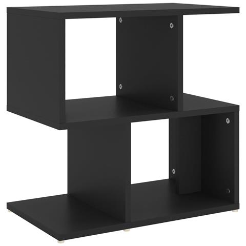 Comodino Nero 50x30x51,5 Cm In Legno Multistrato - Foto 1