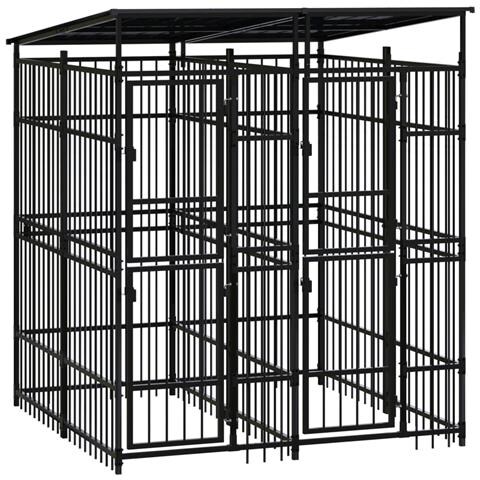 Lusso Casadino - Gabbia Per Cani Da Esterno Con Tetto In Acciaio 3,69 M² - Foto 2