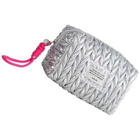 Elegante Pochette A Cuscino Argentata: Organizer Cosmetico Portatile - Foto 1