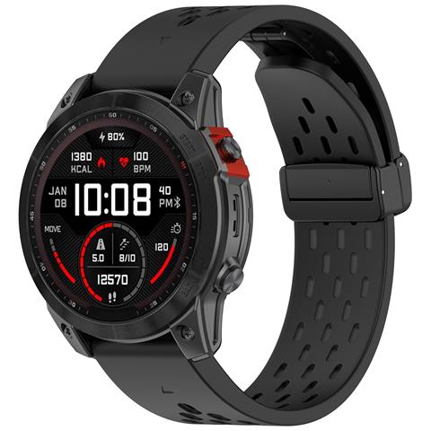 Cinturino In Silicone Per Garmin 22 Mm - Bianco Black - Foto 1