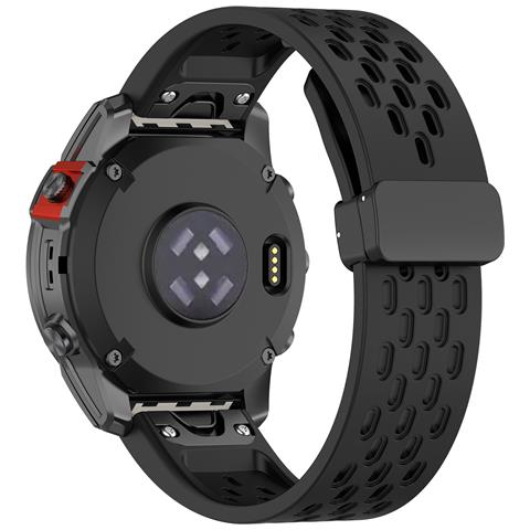 Cinturino In Silicone Per Garmin 22 Mm - Bianco Black - Foto 2