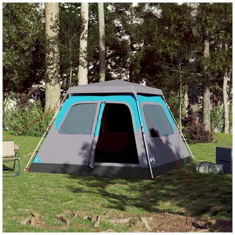 Tenda a Cupola da Campeggio 4 Persone Blu a Rilascio Rapido - Foto 2