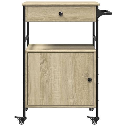 Carrello da Cucina Rovere Sonoma 56x43x89,5cm Legno Multistrato - Foto 9