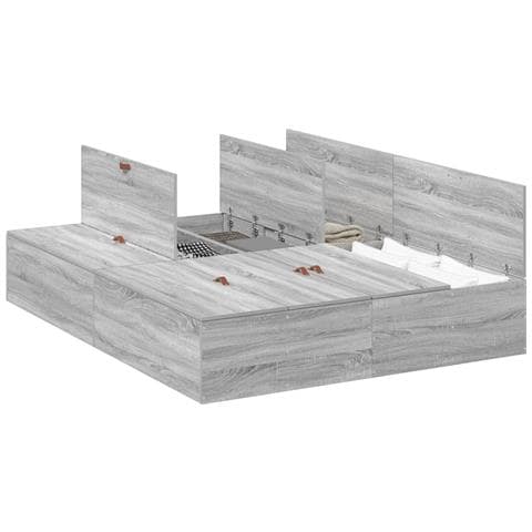 Struttura Letto con Contenitore  Grigio Sonoma 160x200 cm - Foto 1