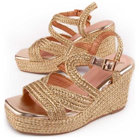 Montevita Sandalo Con Zeppa Esparto Salia7 D'oro . - Foto 1