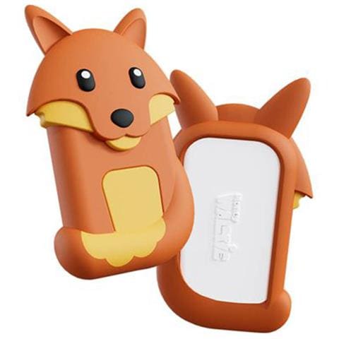 Portamonete Senza Contatto Design Volpe Per Bambino Con Cover In Silicone, Arancione - Foto 1