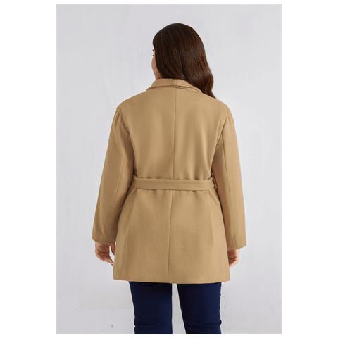 Hanna Nikole Cappotto Da Donna Con Cintura Elegante Caldo Marrone Taglia 50 - Foto 6