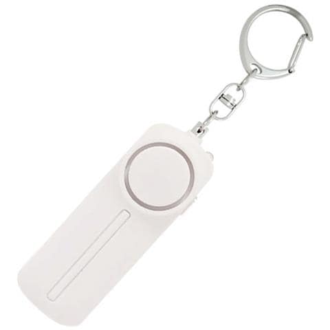 Allarme Di Sicurezza Personale Da 130db Con Luce Led - Attivazione Ad Anello, Alimentato A Batteria White - Foto 2