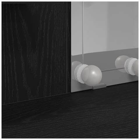 Toeletta con luci LED Nero Rovere 96x40x142 cm - Foto 9
