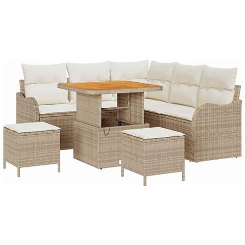 Set Divano da Giardino 8 pcs Beige polyrattan - Foto 1