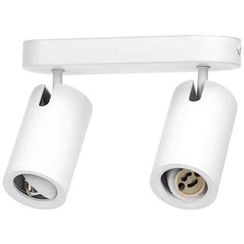 Plafoniera 2 Faretti Orientabili Gu10 220mm Bianca Per Interni - Foto 1