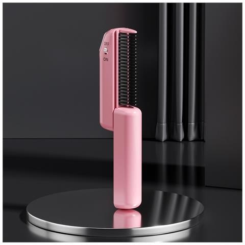 Mini Spazzola Lisciante Portatile Senza Fili Rosa Con 3 Impostazioni Di Temperatura - Foto 2