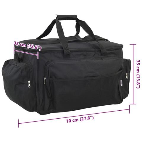 Borsa da Pesca Impermeabile Nera in Tessuto Oxford - Foto 9