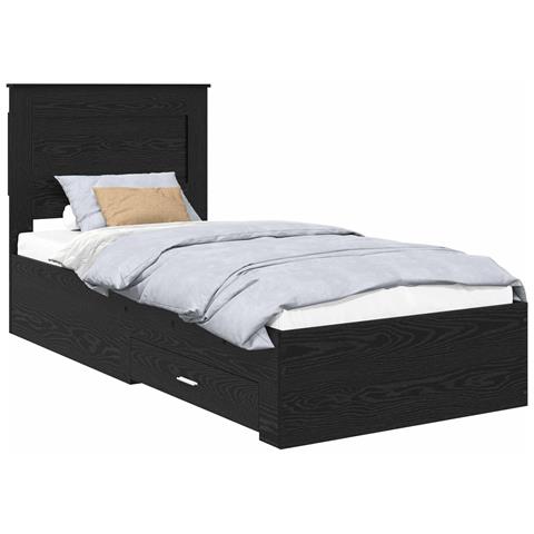 Struttura del letto con cassetto con testiera Legno multistrato - Foto 1