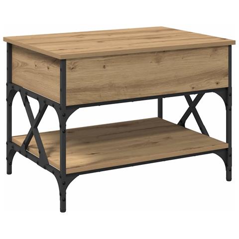 Tavolino da salotto Rovere artigianale 70x50x50cm - Foto 1