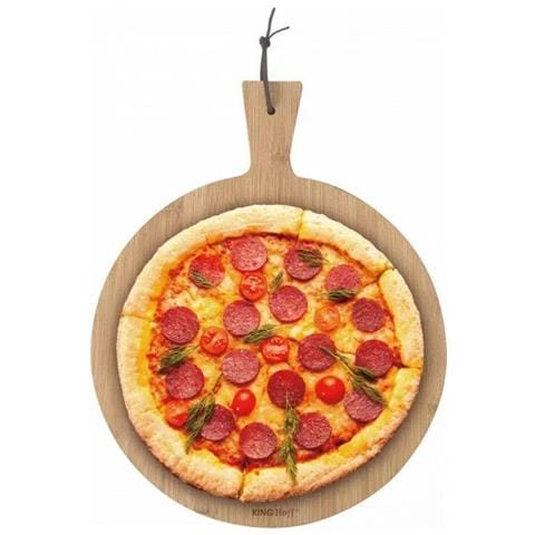 KH-1673 Tagliere per pizza in bambù con manico - Foto 2