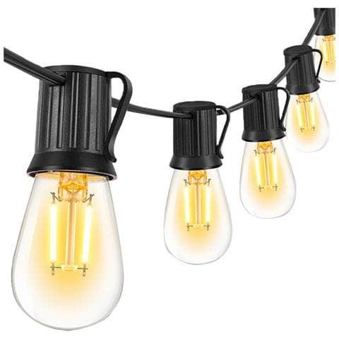 Catena Luminosa Decorativa A Led Da 15m 1w - Lampadine Trasparenti, Spina Ue - Perfetta Per Ambienti Esterni - Foto 1