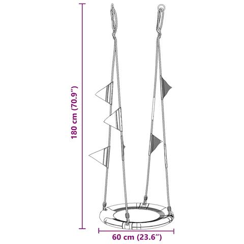 Altalena a nido Blu 60 x 60 x 180 cm Poliestere - Foto 9