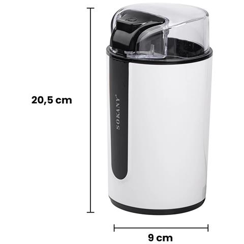 Macinacaffè Elettrico Da 200 W, Capacità 75 G, Nero / Bianco - Foto 5