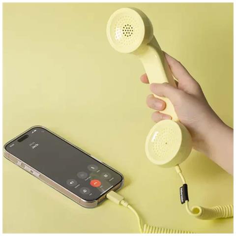 Combinato Telefonico Pop Retrò Usb-c Con Microfono Per Chiamate E Videochiamate, Giallo - Foto 2