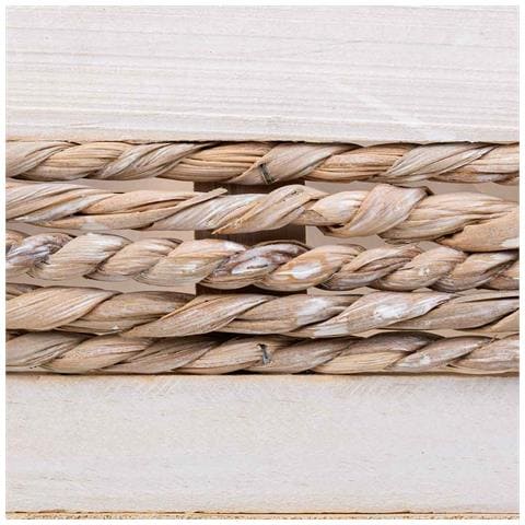 Cesto In Legno E Corda Bianco 25x15x11/20h - Foto 6