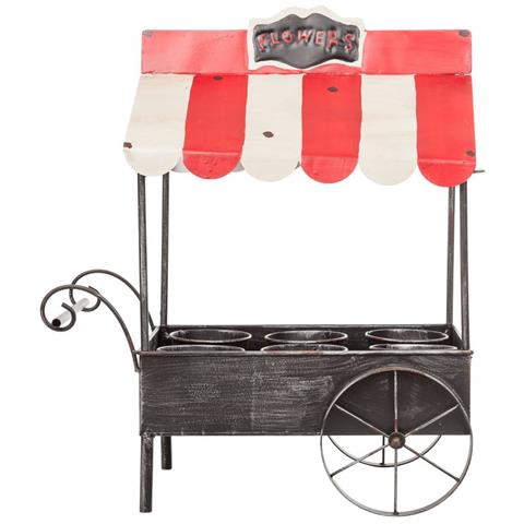 Carrello Portafiori In Metallo 43,5x27x52,5h - Foto 2