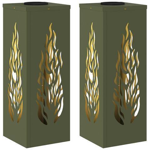 Faro LED solare per sentieri 2 pcs Verde oliva - Foto 1