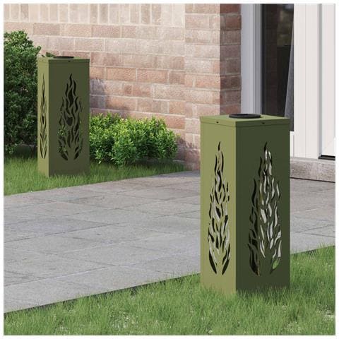 Faro LED solare per sentieri 2 pcs Verde oliva - Foto 2