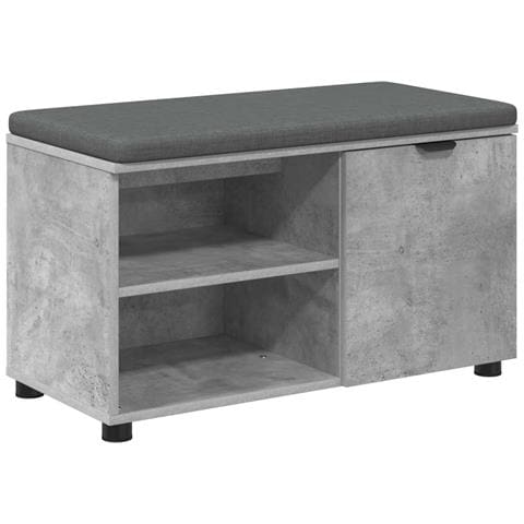 Panca per ingresso con cuscino Grigio Cemento 80 x 38 x 46 cm - Foto 1