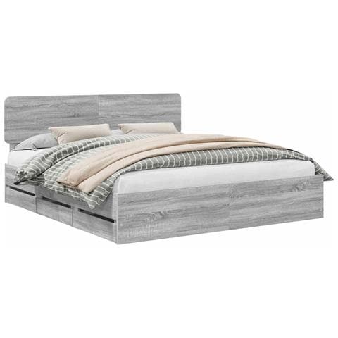 Struttura del letto con cassetto Grigio Sonoma 180 x 200 cm - Foto 1