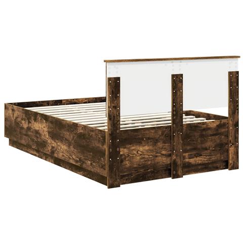 Struttura del letto Rovere fumé 120 x 200 cm Legno multistrato - Foto 9