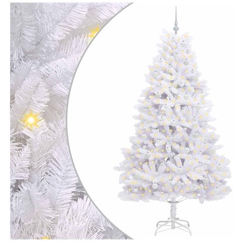 Albero di Natale Artificiale con Rami Pieghevoli Bianco 210 cm - Foto 1