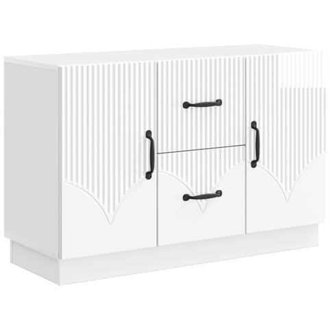 Credenza Bianco Lucido 89 x 34,5 x 57 cm Legno ingegnerizzato - Foto 1