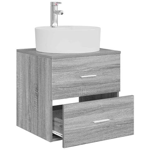 Mobile Lavabo da Parete Sonoma grigio 49,5 x 44,5 x 65 cm - Foto 2