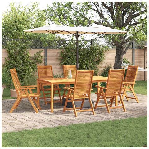 Set da Pranzo per Giardino 7 pcs Marrone - Foto 2