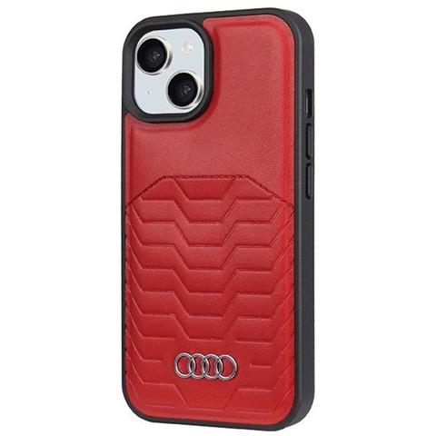 Custodia In Pelle Sintetica Audi Con Magsafe, Per Iphone 15 / 14 / 13 - Rossa - Foto 1