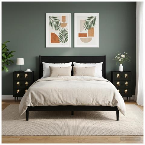 Armadio da Notte BREMEN 2 pz Rovere Nero 36 x 33 x 61 cm - Foto 2