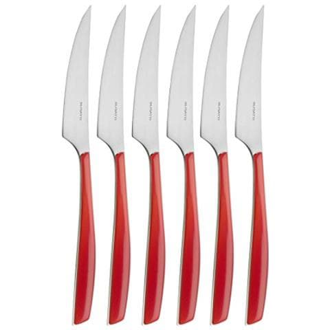 Posate Glamour Di , Set Coltelli Da Frutta 6pz. Scatola Regalo Con Finestra - Rosso - Foto 1