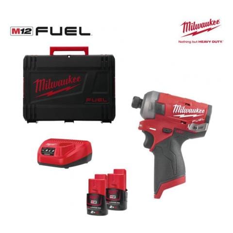 Cacciavite A Percussione Silenzioso Fuel M12 Fqid-202x - 2 Batterie 12v 2,0 Ah - Caricabatterie 4933464973 - Foto 6