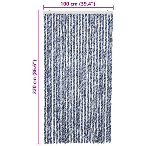 Zanzariera Blu Bianco E Argento 100x220 Cm Ciniglia - Foto 2