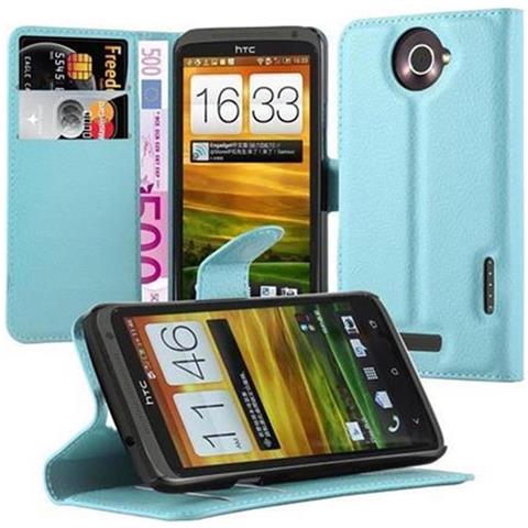 Custodia Compatibile Con Htc One X / X+ In Pastello Blu - Coperchio Protettiva Con Chiusura Magnetica, Funzione Stand E Tasca Per Le Carte - Foto 1