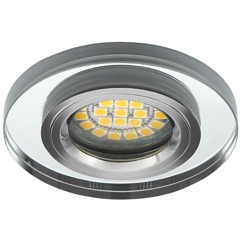 Portafaretto Incasso Rotondo Mr16-gu5.3 Vetro Morta Ct-dso50-sr Cod. 19442 - Specchio - Foto 1