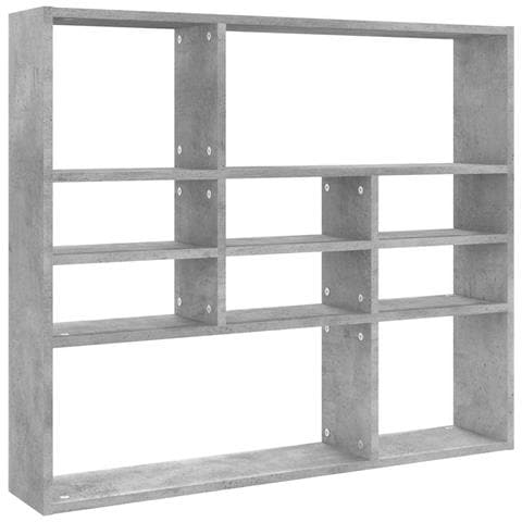 Scaffale a Parete Grigio Cemento 90x16x78 cm Legno Multistrato - Foto 1