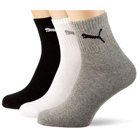 Short Crew 3p Unisex Calzini, Grigio / bianco / nero, 39-42 Uomo - Foto 1