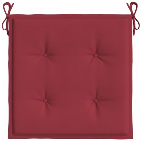 Cuscini Per Sedie Da Giardino 6 Pz Rosso Vino 50x50x4cm Tessuto - Foto 2